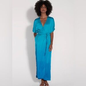 NWOT Raquel Allegra Aqua Dip Dye Diane Dress
